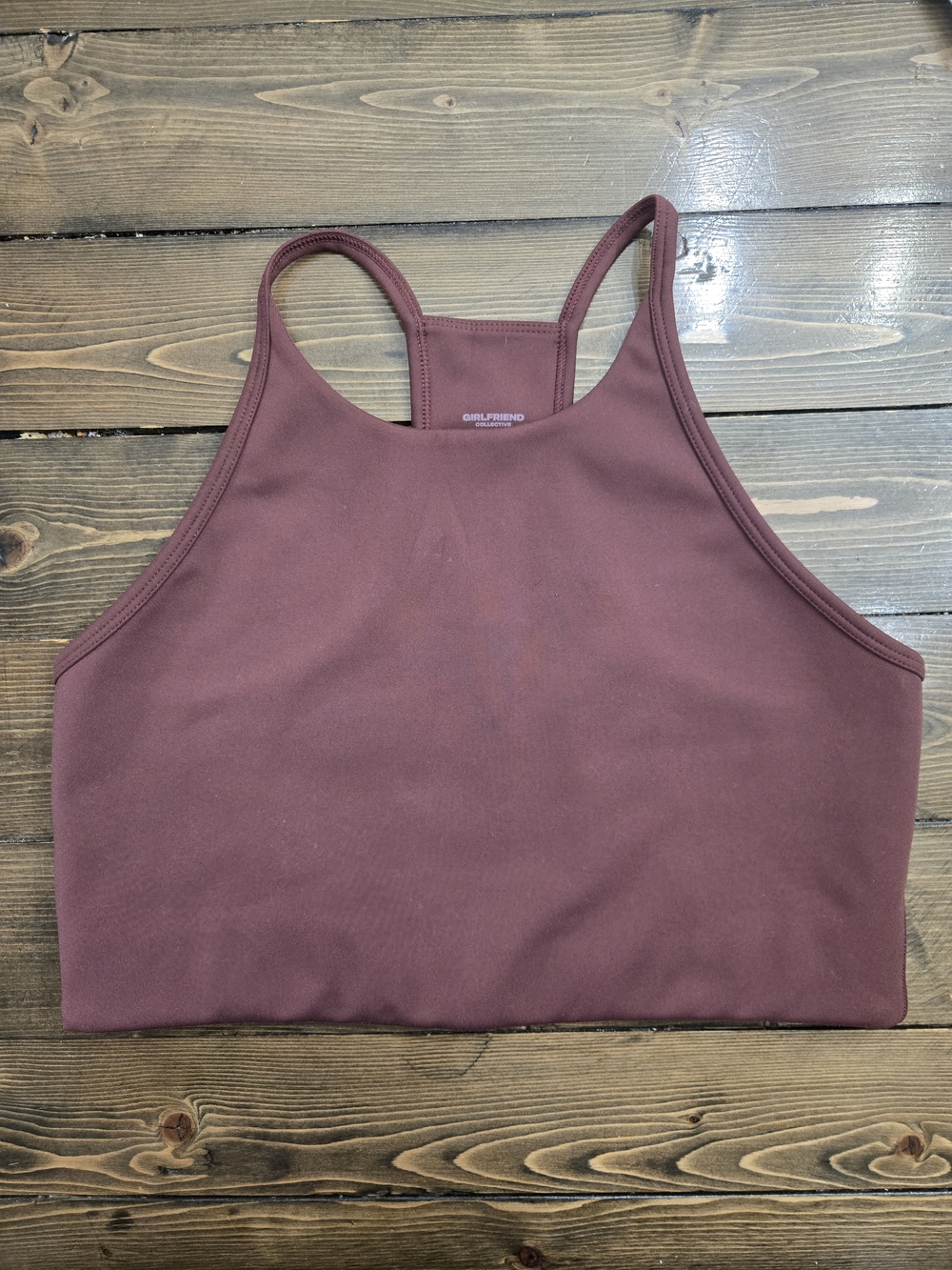 Womens Girlfriend Collective Wine High-Neck Sports Bra Size Medium